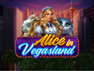 Il logo della slot Alice in Vegasland