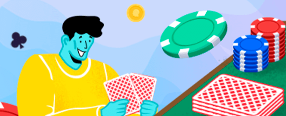 Blackjack Spieler mit verdeckten Karten