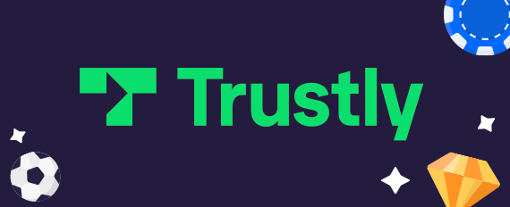 Grünes Trustly Logo auf dunklem Untergrund