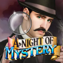A Night Of Mystery Schriftzug mit einem Detektiv