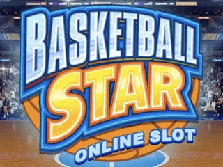 Leuchtendes Logo von Basketball in einer Turnhalle