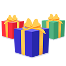 Drei kleine Bonus Geschenke in verschiedenen Farben