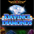 Davinci Diamonds Slot Logo mit einem grossen Diamanten