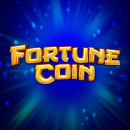 Fortune Coin Slot Logo vor einem blauen Hintetgrund