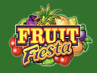 Fruechte von Fruit Fiesta schweben um gleichnamigen Schriftzug