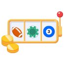 Ein handy zeigt einen Football, einen Chip und eine Kugel auf