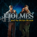 Holmes And The Stolen Stones Logo mit Sherlock und Watson