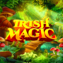Irish Magic Slot Logo vor einer grünen Landschaft