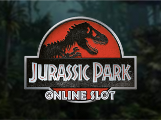 Dinosaurer von Jurassic Park auf rotem Logo
