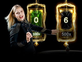 Lightning Roulette Dealerin vor goldenen Zahlen
