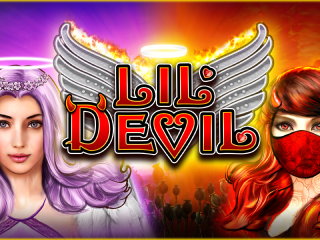 Frau mit lila Haar in Lil Devil