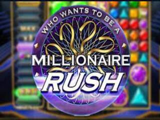 Millionaire Rush Schriftzug auf lila Kreis