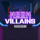 Neon Villans Doublemax Logo in einer dunklen Strasse