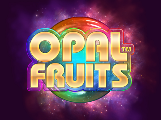 Opal Fruits Schrift schwebt im All