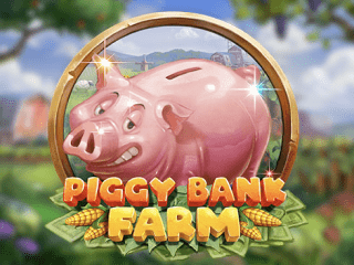 Ein Sparschwein lacht hinter dem Schriftzug Piggy Bank Farm