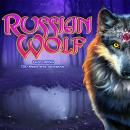 Russian Wolf Schriftzug mit einem Wolf