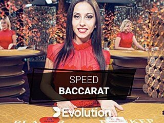 Live Dealerin am Speed Baccarat Tisch von Evolution Gaming