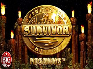Schriftzug von Survivor Megaways auf goldener Muenze