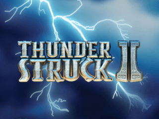 Thunderstruck 2 Schriftzug zwischen Blitzen