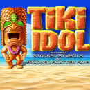 Tiki Idol Schriftzug mit Strand und einer Maske