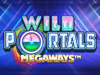 Wild Portals Megaways Schriftzug vor blauen Lasern
