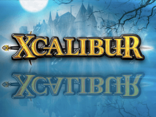 Xcalibur Schriftzug schwebt vor frostigem Winterschloss