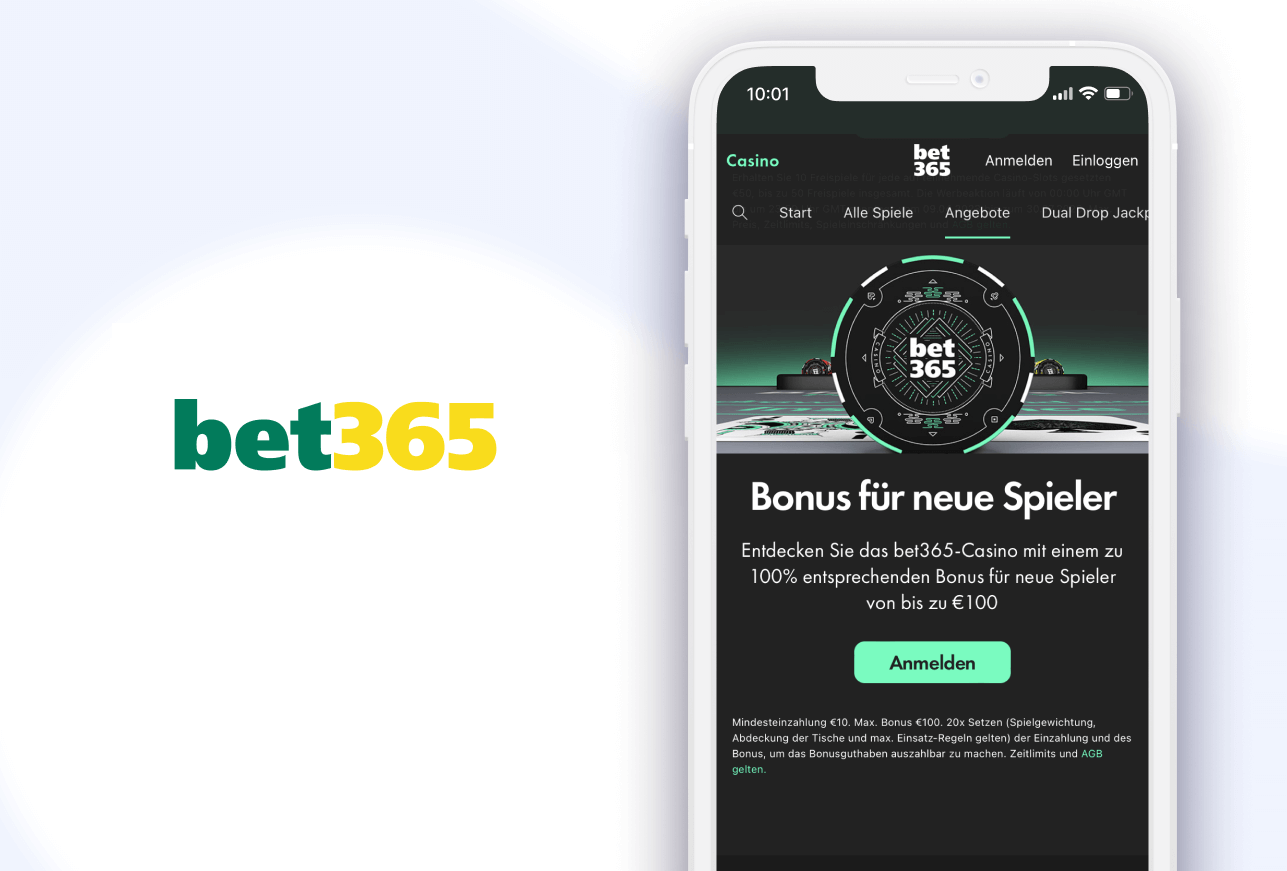Handy mit Willkommensbonus und Bet365 Casino Logo