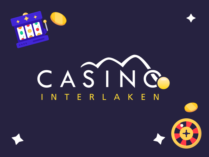 Casino Interlaken Logo mit Slot und Roulette-Rad