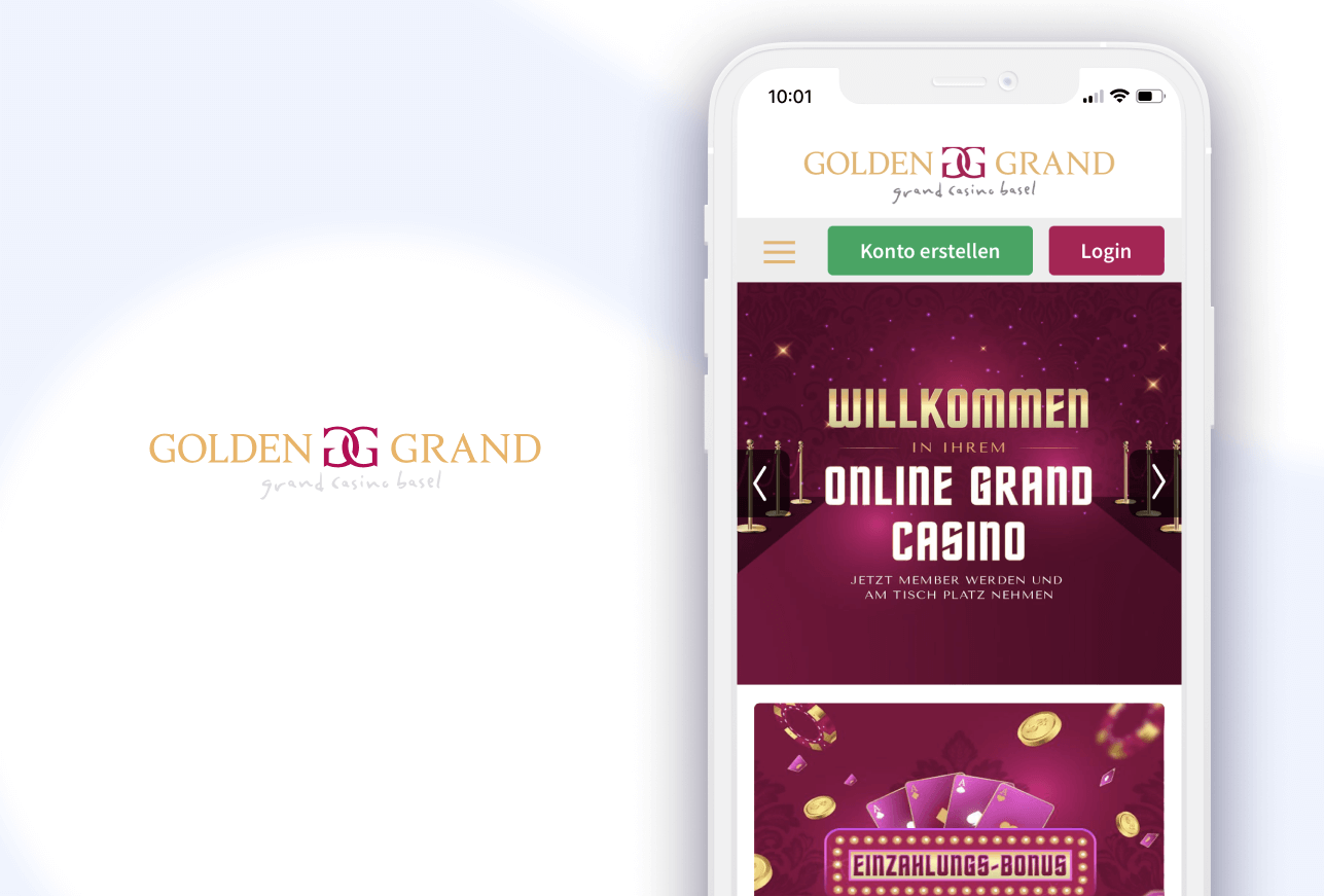 Handy mit Willkommensbonus und Golden Grand Casino Logo
