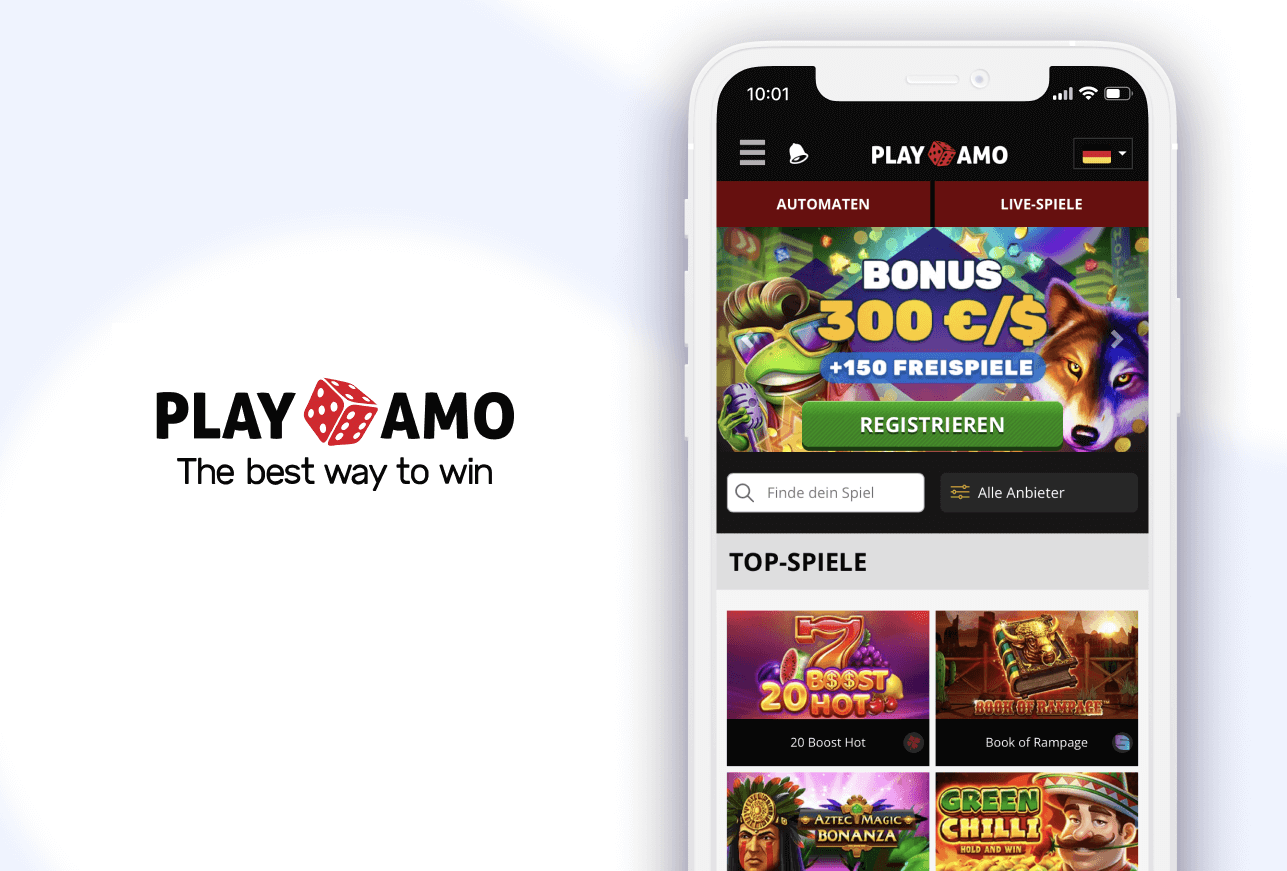 Handy mit Willkommensbonus und Playamo Casino Logo