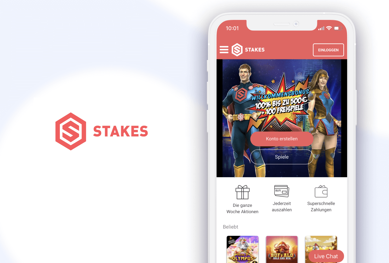 Handy mit Willkommensbonus und Stakes Casino Logo