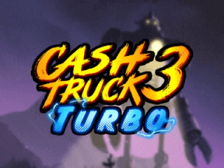 Cash Truck 3 Turbo Schriftzug vor einem Gipfel.