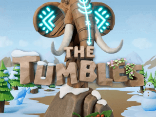 The Tumbles Logo mit einem Mammut in einer Eislandschaft.