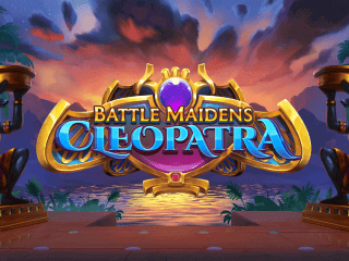 Battle Maidens: Cleopatra Schriftzug vor einem Fluss und stürmischen Himmel.