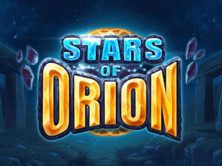 Blauer und goldener Stars of Orion Schriftzug