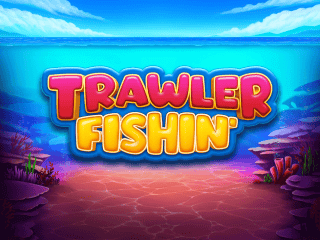 Trawler Fishin' Schriftzug vor einem Gewässer.