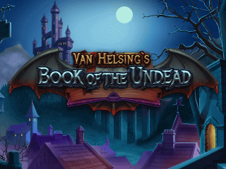 Van Helsing’s Book of the Undead Schriftzug vor einem dunklen Palast.