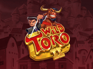 Ein Matador und ein Stier hinter dem roten Wild Toro 2 Schriftzug