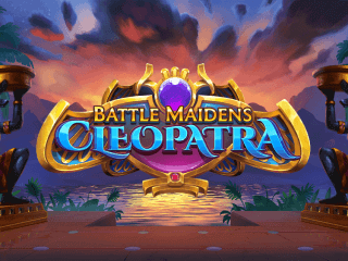 Battle Maidens: Cleopatra Schriftzug vor einem Fluss und stürmischen Himmel.