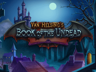 Van Helsing’s Book of the Undead Schriftzug vor einem dunklen Palast.