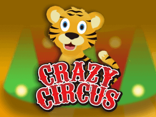 Roter Crazy Circus Schriftzug mit einem Baby-Tiger.