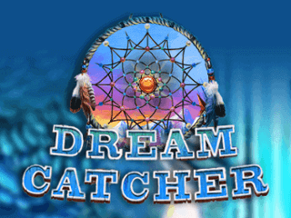 Dreamcatcher Schriftzug mit einem Traumfänger.