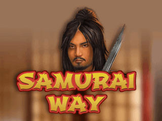 Samurai Way Schriftzug mit einem braunhaarigen Samurai.