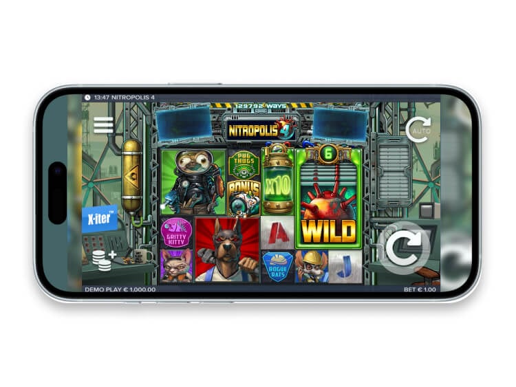 mobile phone with Nitropolis 4 on screen