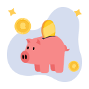piggy bank with coin 