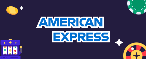 American Express logo and casino games icons