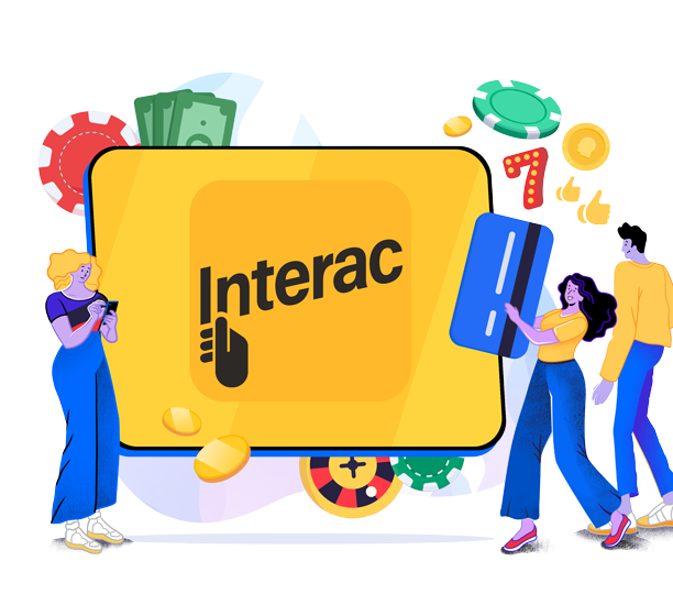 Time2players looking at the Interac logo and discussing the payment method