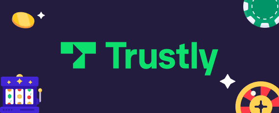 Trustly logo with casino games icons.