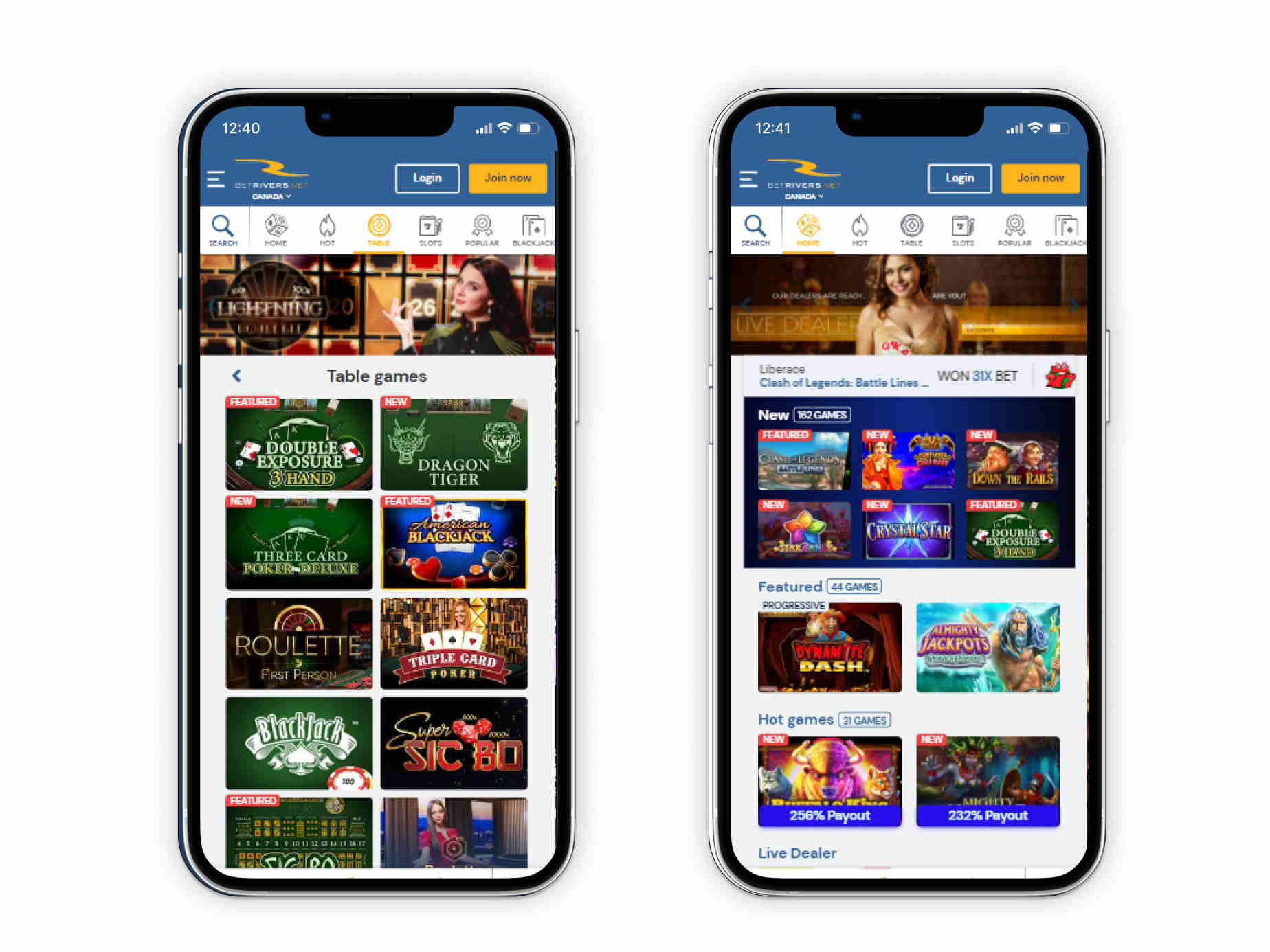 BetRivers.NET casino mobile screenshot