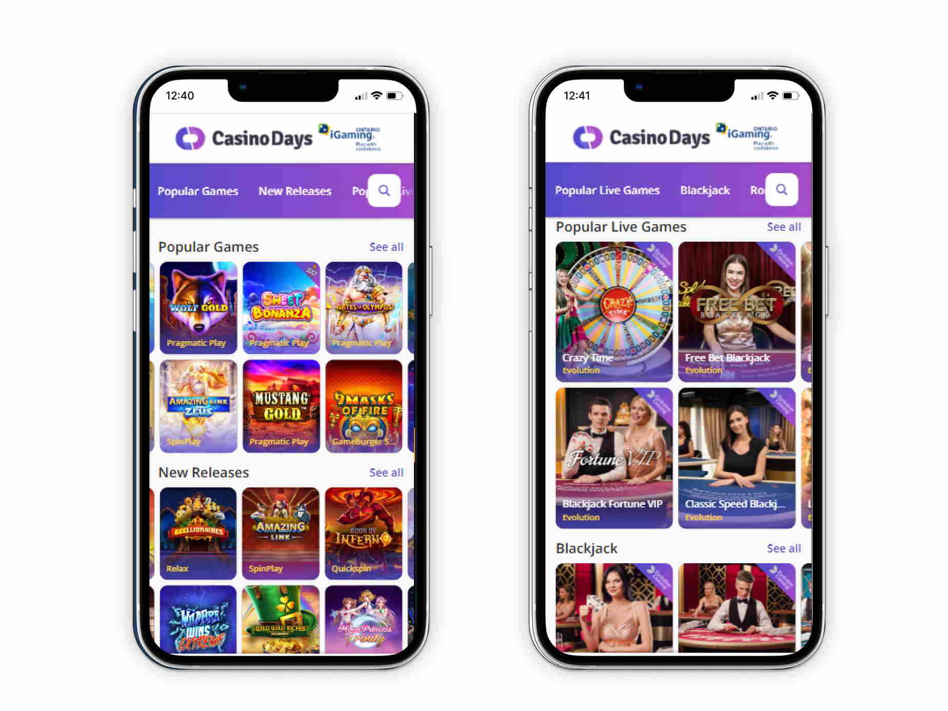 Casino Days casino mobile screenshot